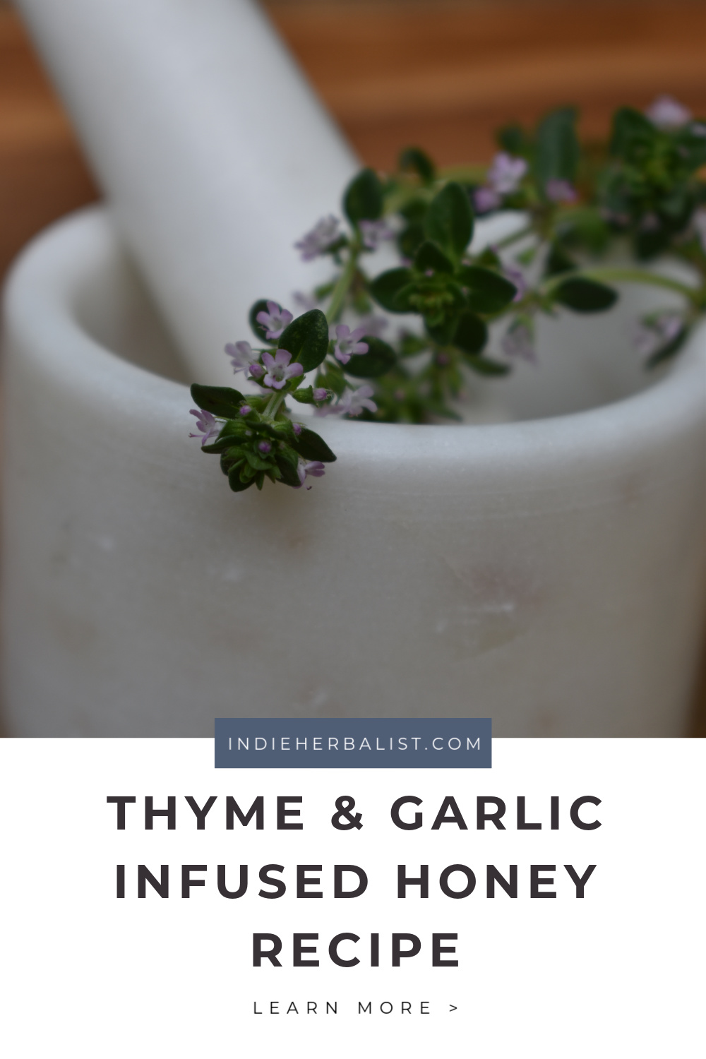 Easy thyme and garlic infused honey recipe indie herbalist