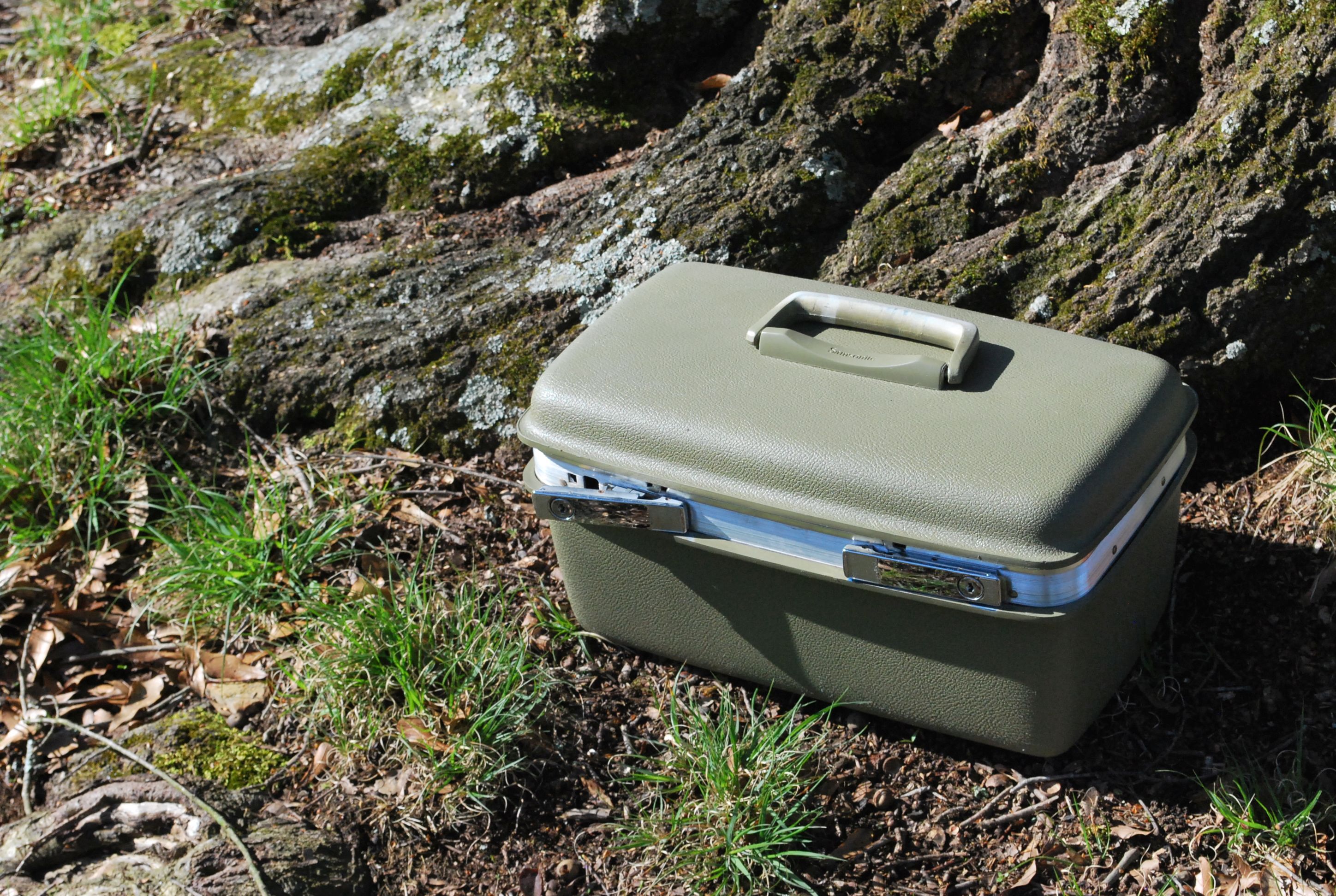 Vintage luggage with new coat of paint