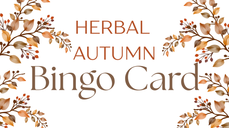 Fall bingo card ideas for herbalists